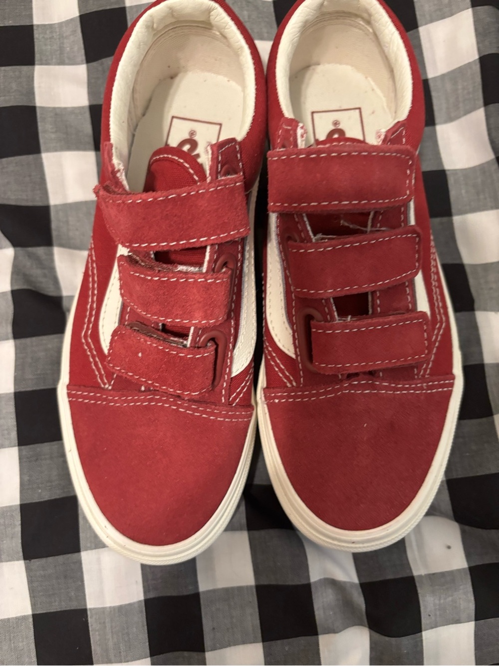Mens/Womens Rumba Red/ Burgundy Velcro Canvas Sneakers